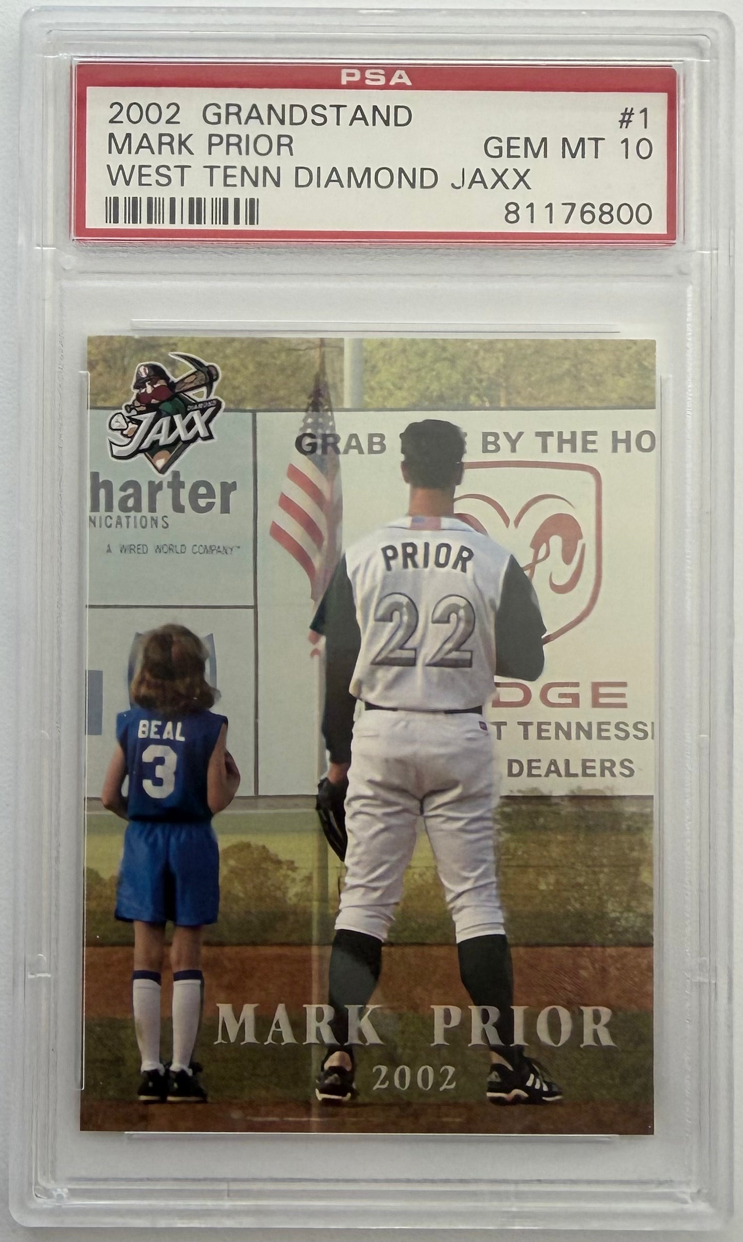 2002 Grandstand Grandstand Update West Tenn Diamond Jaxx Mark Prior #1 PSA 10
