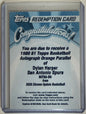 2026 Topps Chrome Update Dylan Harper 1980 81 Orange Auto /25 RC Redemption