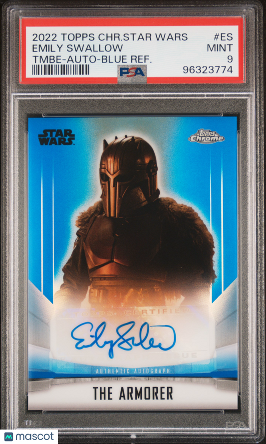 2022 Topps Chr Star Wars Emily Swallow TMB-Auto-Blue Refr /150 #ES PSA 9