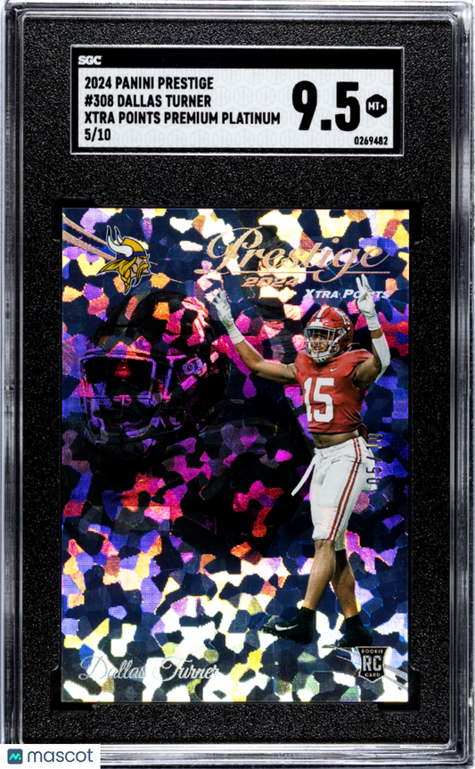 2024 Panini Prestige Dallas Turner #308 Xtra Points Premium Platinum /10 SGC 9.5
